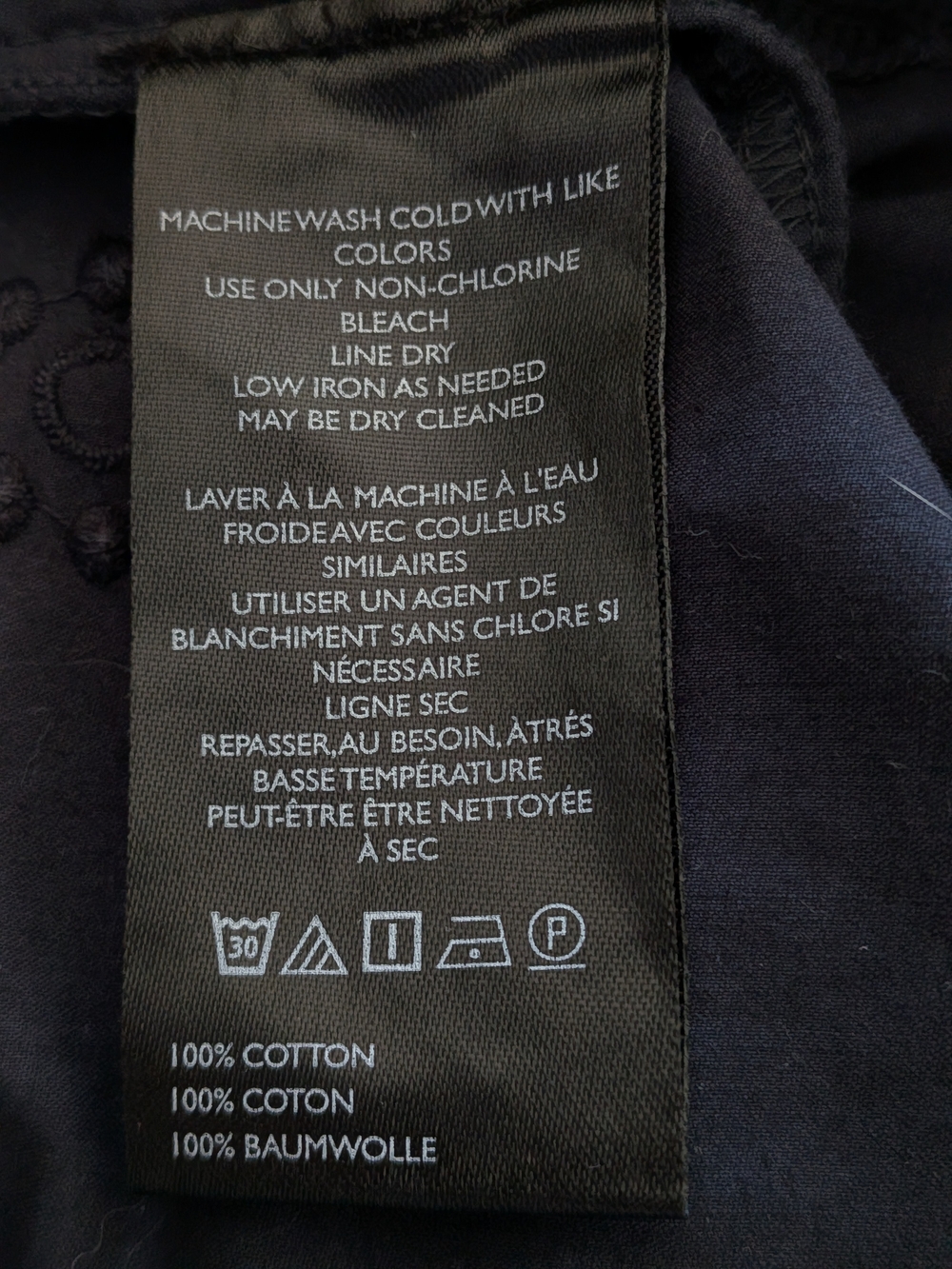 Maeve By Anthro Embroidered Skirty Culottes Eyelet Wide-Leg Dark Navy Sz M - Picture 11 of 14